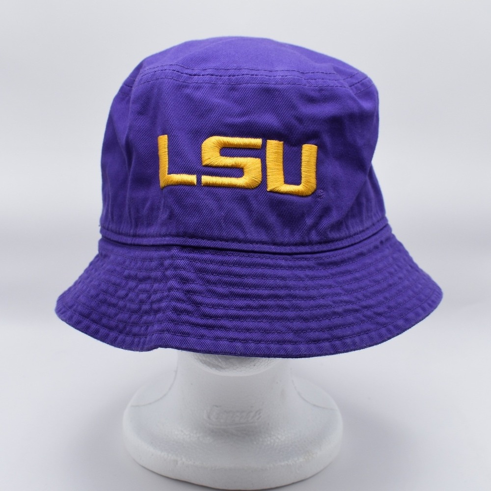 Nike LSU Tigers Cotton Apex Bucket Hat Cap Men's Size Medium Purple Yellow NEW
